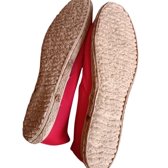 10 10N Vintage Women's Shoes 80's Red Canvas Espadrilles Sneakers Montgomery - Picture 10 of 10